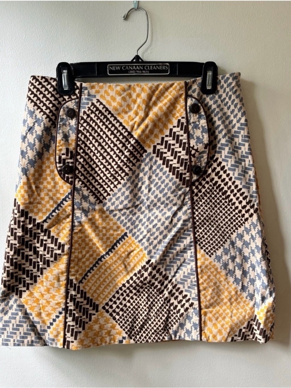 Maeve by Anthropologie houndstooth mini skirt for fall